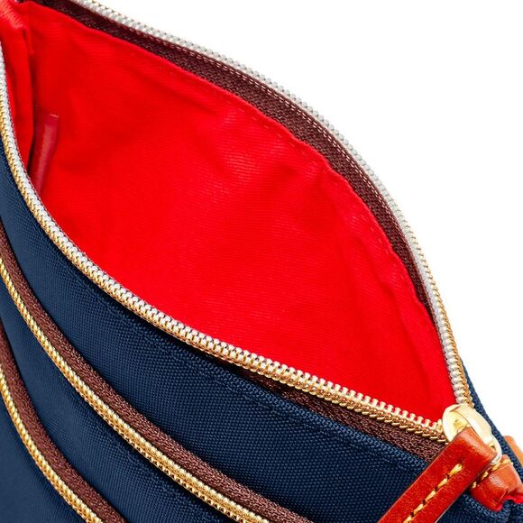 Dooney & Bourke Nylon North South Triple Zip Shoulder Bag - Navy - Picture 3 of 4